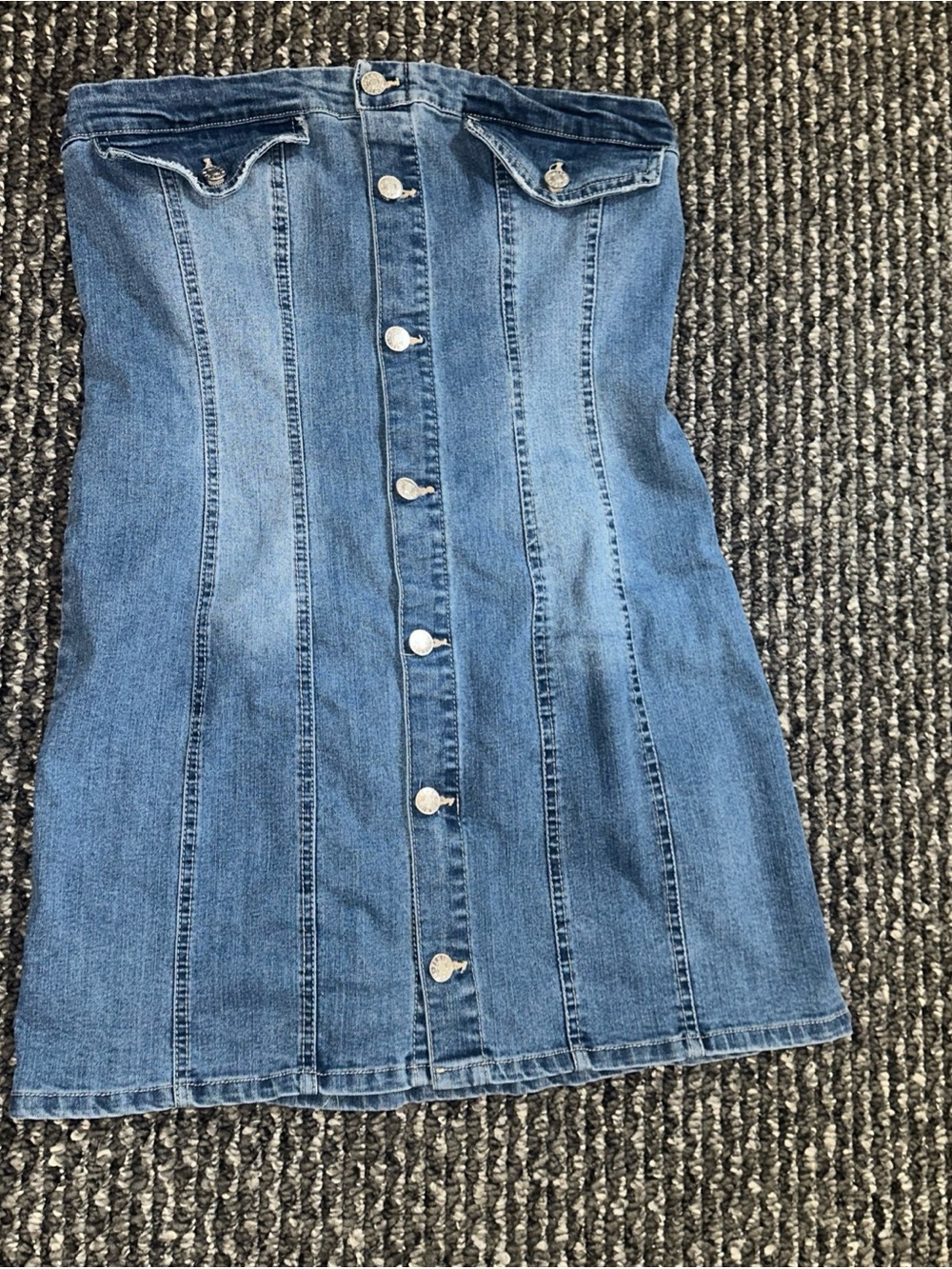 Love Tree Denim Smocked-Waist Jean Shorts - Blue